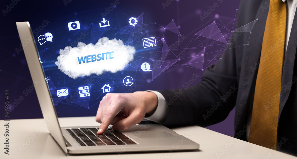 Businessman working with laptop concept concept Businessman working with laptop concept concept