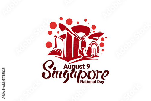 August 9  Singapore national day vector illustration. Suitable for greeting card  poster and banner.