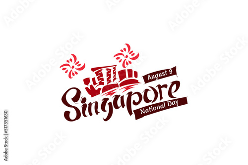 August 9, Singapore national day vector illustration. Suitable for greeting card, poster and banner.