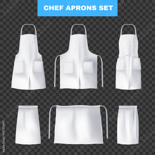 Realistic Culinary Chef Aprons Icon Set