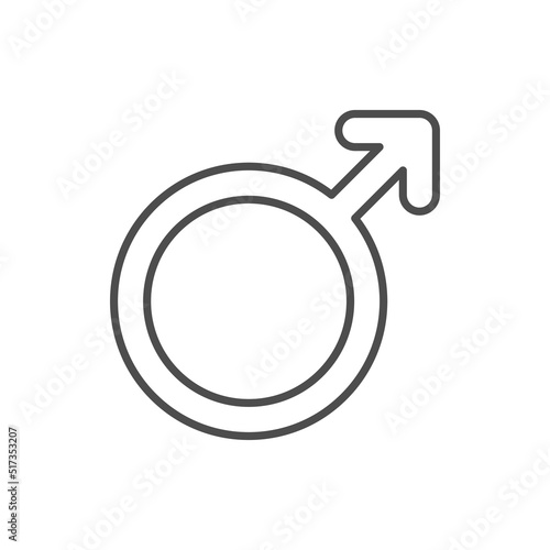 Male gender line outline icon