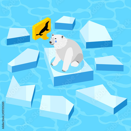 Climate Change Isometric Background