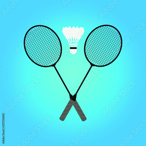 Badminton collection of sport on blue background illustrator design.