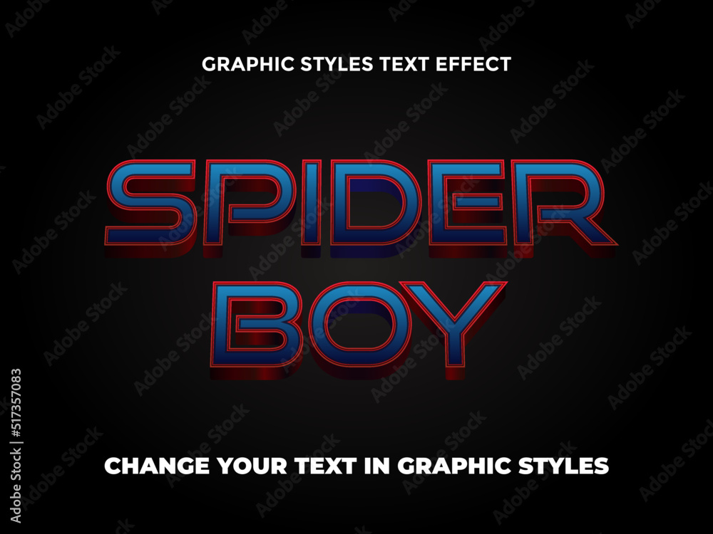 Naklejka premium SPIDER BOY SUPERHERO LOGO GRAPHIC STYLES TEXT EFFECT