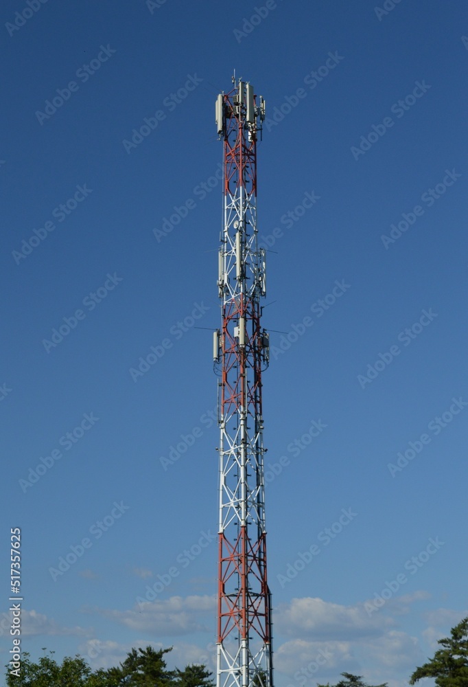 Telecommunication tower for broadcasting 4G and 5G mobile signal