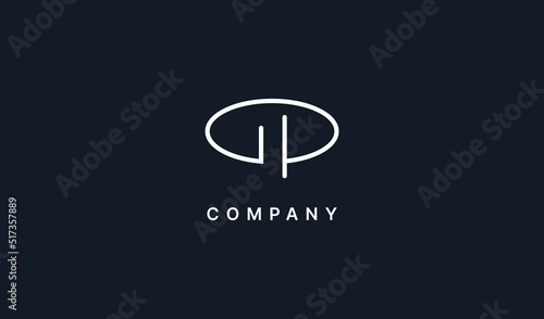 Abstract Initial Letter GP Logo. Usable for Business and Branding Logos. Flat Vector Logo Design Template Element.