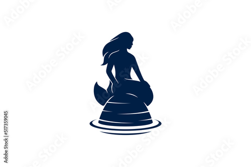 Beautiful Mermaid Vector Logo