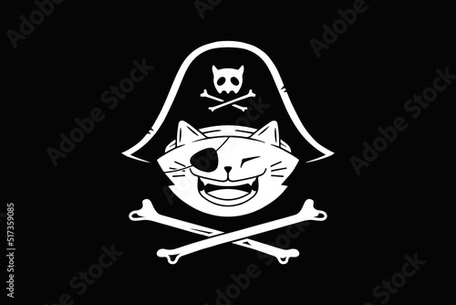 Happy Cat Pirate Legend Logo