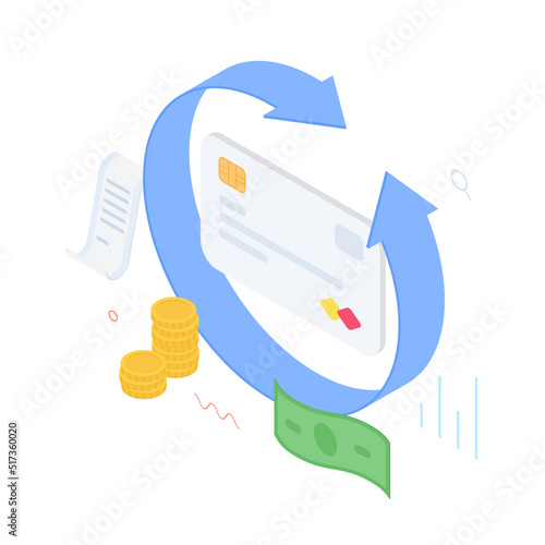 Money, wallet, investment, cash, credit card, currency, safe, protect,  presentation, infographic, gold. Isometric vector illustration flat design isolated.