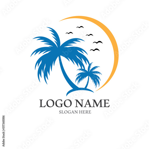 Wallpaper Mural Palm tree summer logo template Torontodigital.ca