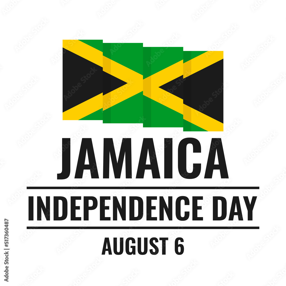 Fototapeta premium Jamaica Independence Day typography poster. Jamaican holiday celebrated on August 6. Vector template for banner, greeting card, flyer, etc