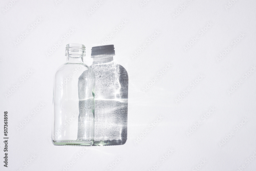 Glass bottle with shadow and light effect Glass bottle with shadow and light effect