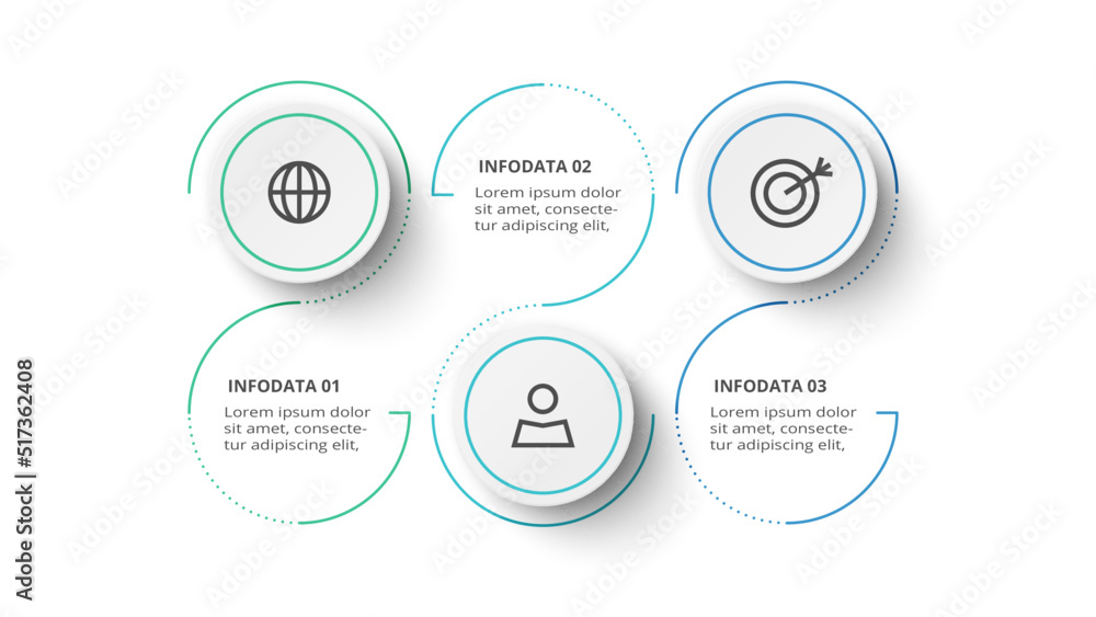 Creative concept for infographic with 3 steps, options, parts or processes. Business data visualization. Creative concept for infographic with 3 steps, options, parts or processes. Business data visualization.