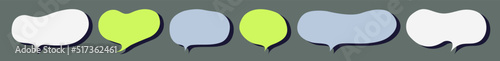 Set of speech bubbles. Hand-drawn chatting box. Vector.