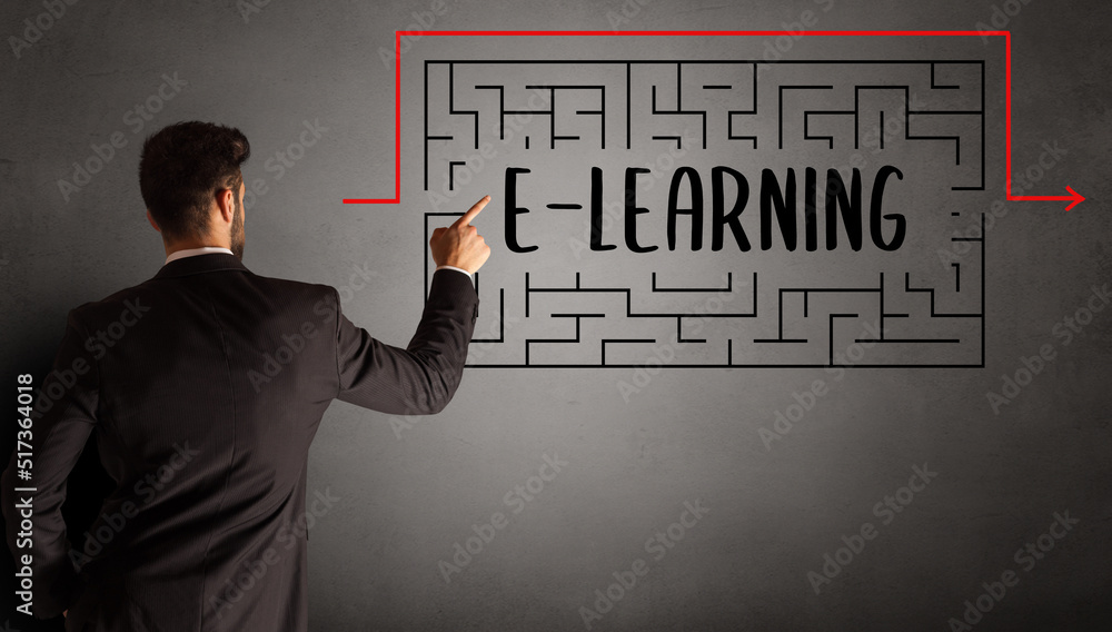 businessman drawing maze concept concept businessman drawing maze concept concept
