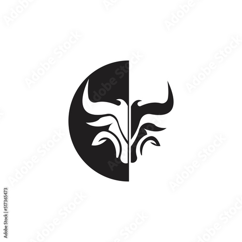 Bull head logo vector icon