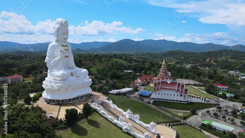 Wallpaper Mural Chinese temple wat hyua pla kang Chiang Rai Thailand. They are public domain or treasure of Buddhism. white big Guanyin statue in Chiang Rai the biggest Guanyin in the world. Torontodigital.ca