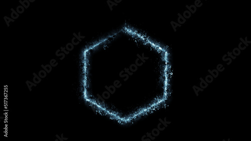Hexagon Minimalistic Background - Rectangle and Square illustration with fire FX for scifi images and texts
