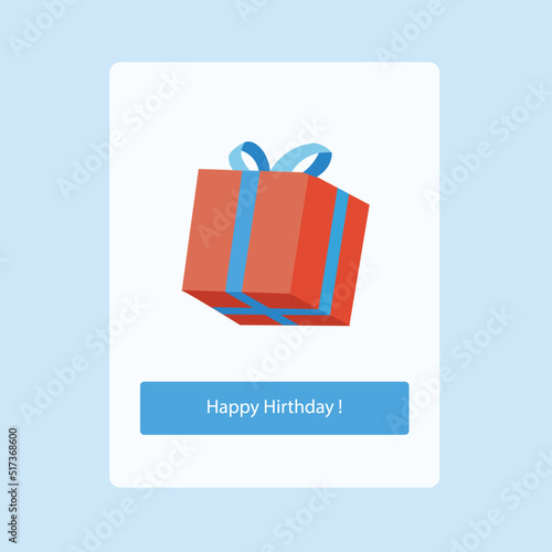 illustration of a gift box with happy birthday text