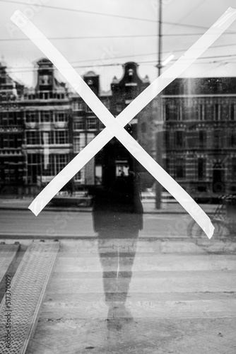 Street Photo Cross Reflection Amsterdam