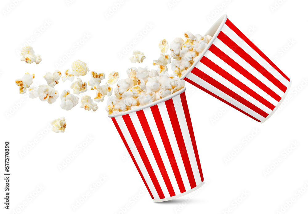 Obraz premium Delicious popcorn, isolated on white background