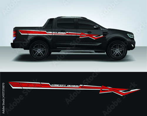 Vinyls sticker Decals for Car truck mini bus modify Motorcycle. Racing Vehicle Graphics kit isolated vector design race Elegant stripes modern red technology background for wrap