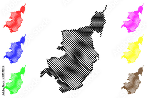 Mors island (Kingdom of Denmark) map vector illustration, scribble sketch Moro map