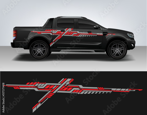Vinyls sticker Decals for Car truck mini bus modify Motorcycle. Racing Vehicle Graphics kit isolated vector design race Elegant stripes modern red technology background for wrap