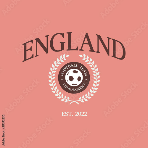 Football national team England print design. Typography graphics for sportswear and apparel. Vector illustration.