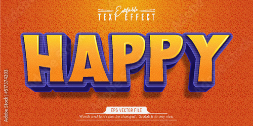 Happy text, cartoon style editable text effect