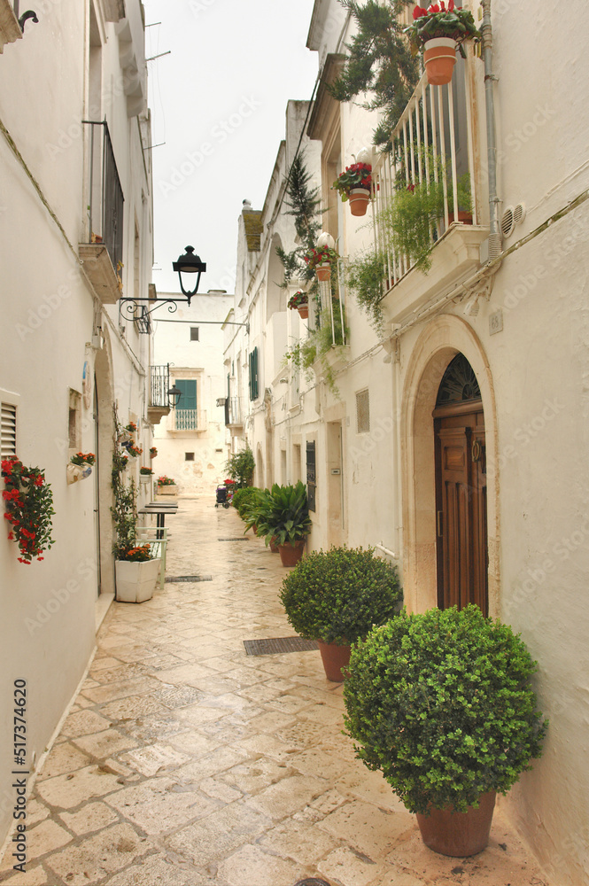 Narrow streets of the Italian city of Locorotondo