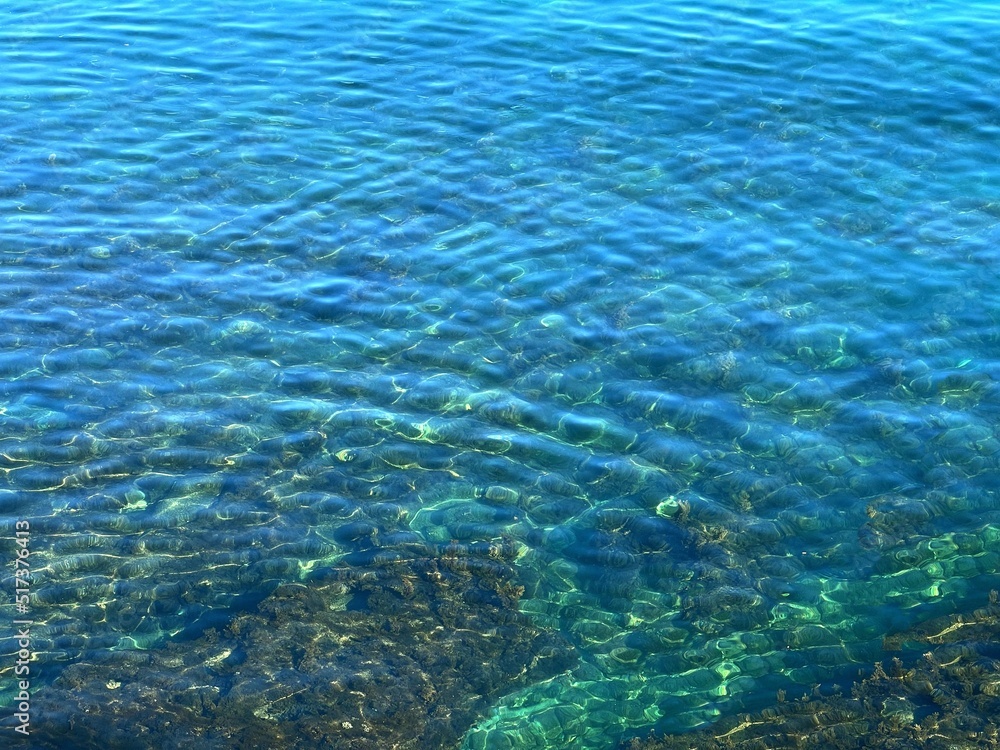 custom made wallpaper toronto digitalBlue turquoise rippled water in the sea.