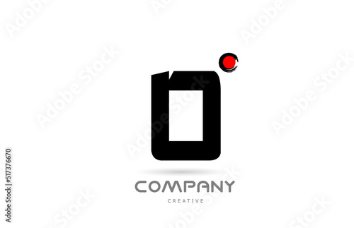 simple black and white O alphabet letter logo icon design with japanese style lettering. Creative template for business and company