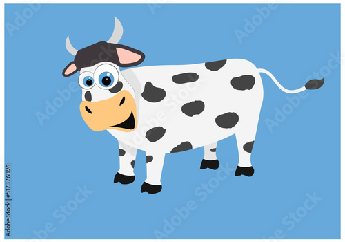Vector illustration of funny cow cat for kids