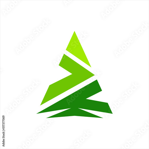 Simple abstract fir tree vector logo