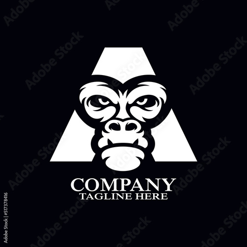 Modern ape letter A logo. Vector illustration
