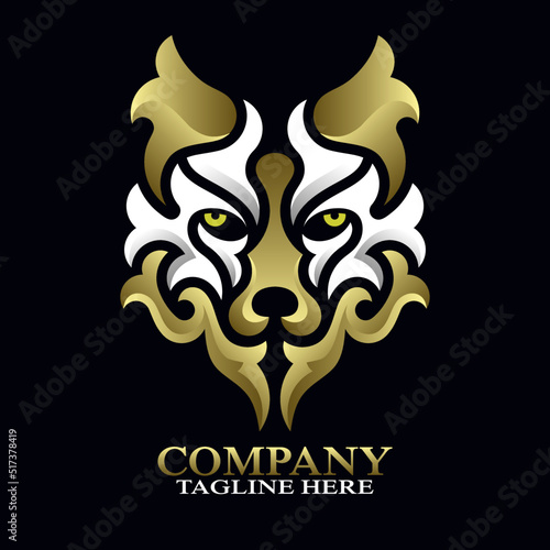 Modern wolf from pattern logo. Vector illustration