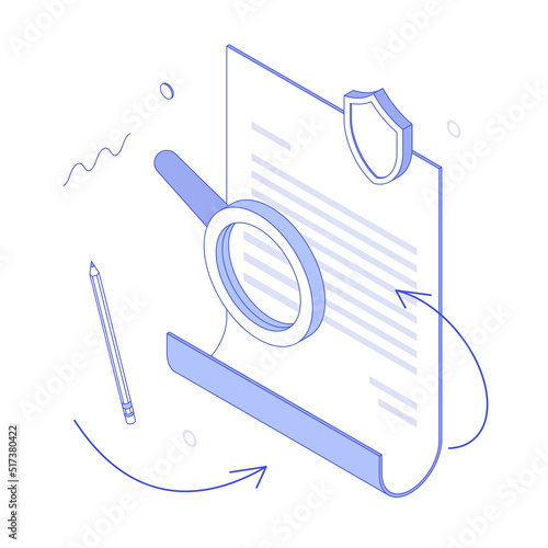 E-mail, mail, letter, ad, send, write, document, correspondence, envelope. Isometric vector illustration flat design isolated. Outline, linear style, line art, editable stroke.