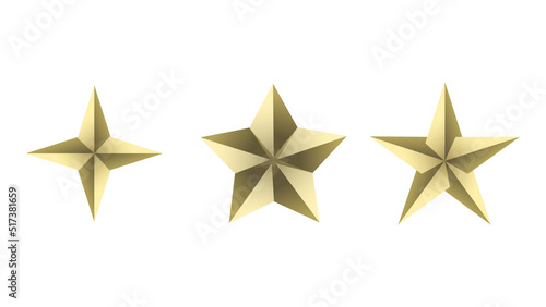 Gold star symbols set ,isolated on white background , illustration EPS 10 