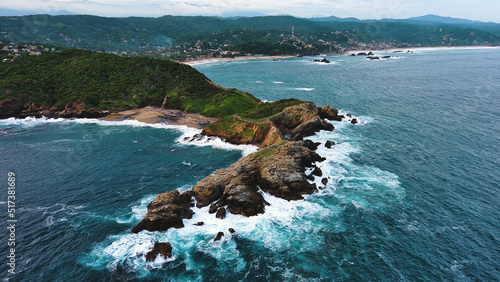 Photography mazunte Oaxaca Mexico punta cometa cliff ocean pacific tropical beach scenic aer