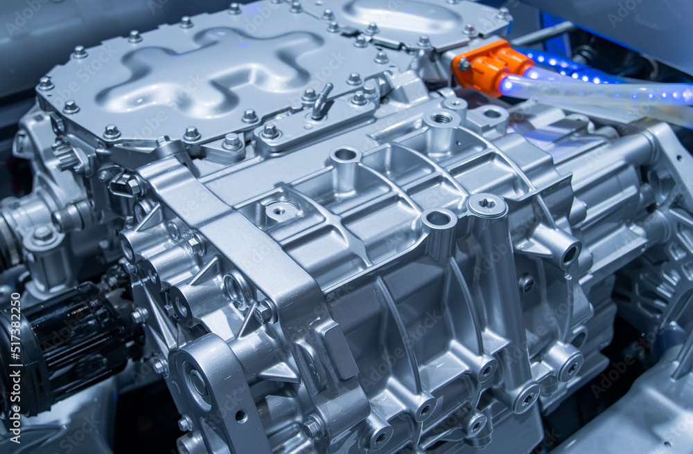 Fototapeta premium electric system of eco car engine, Automotive part concept.