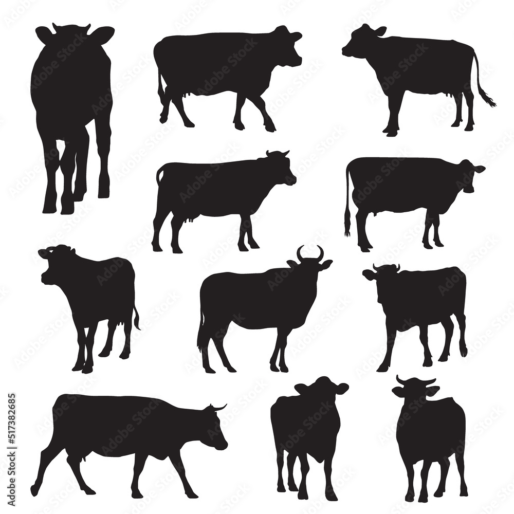 cow silhouettes