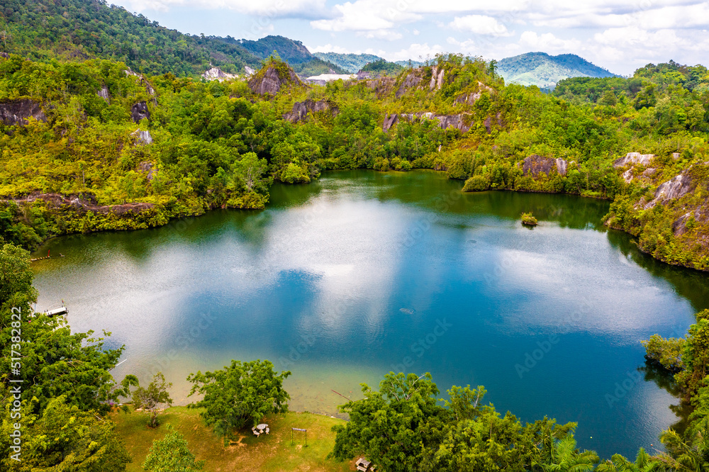 Aerial view of Ranong Canyon Park in Hat Som Paen, Thailand