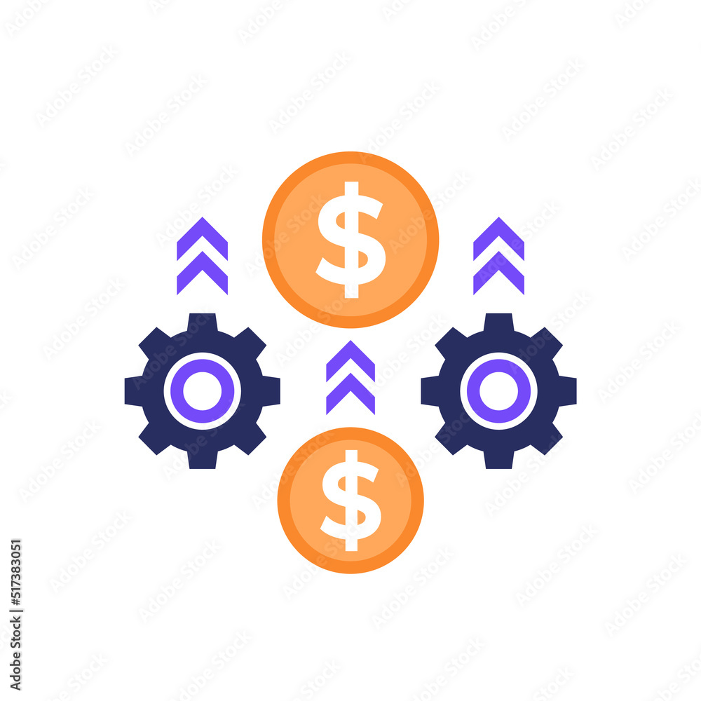 payments processing, financial operations icon, flat vector payments processing, financial operations icon, flat vector