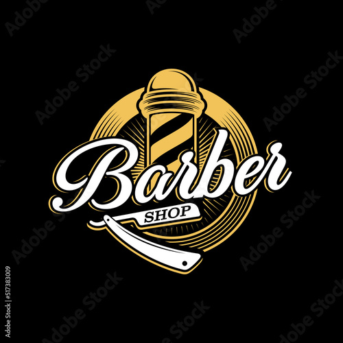 Vintage Barbershop Logo Vector Template