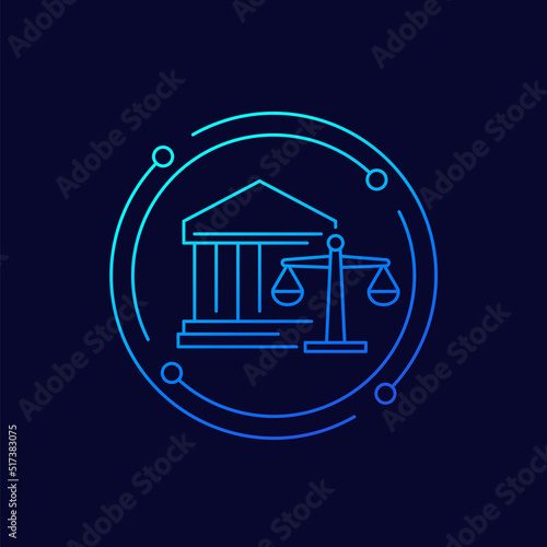 banking law and legislation line icon
