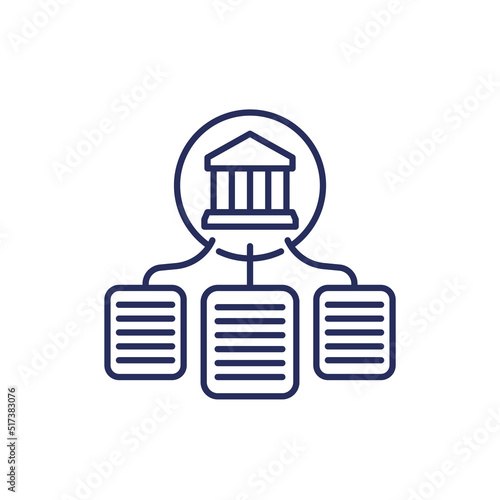 Banking documents line icon, vector