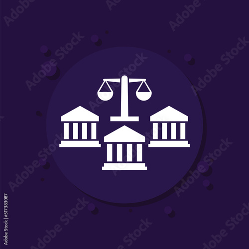 banking law icon with scales, vector