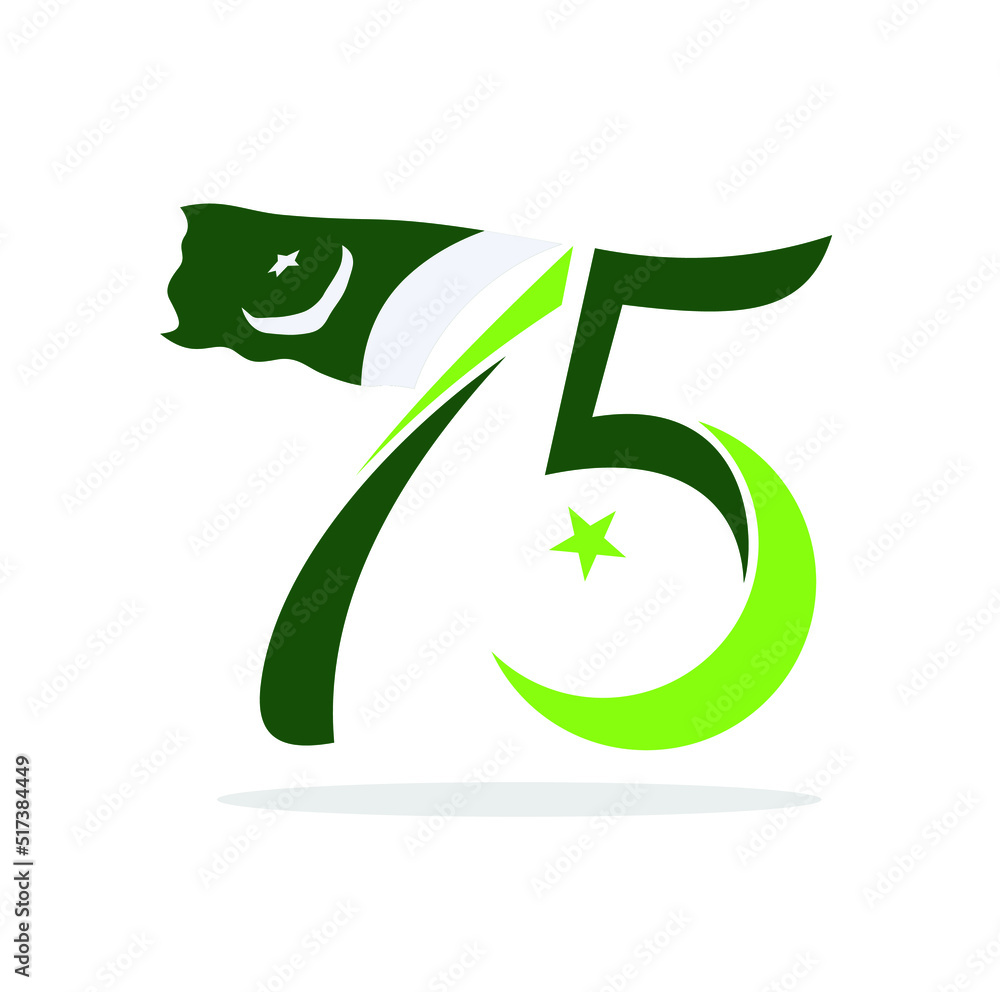 August 14, 2022. 75 Year Anniversary Logo. Ki Azadi Mubarak (Translate: Independence Day of Pakistan). Vector Illustration. August 14, 2022. 75 Year Anniversary Logo. Ki Azadi Mubarak (Translate: Independence Day of Pakistan). Vector Illustration.