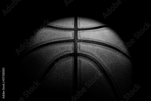 Basketball on black background. Black and white © Zoltan
